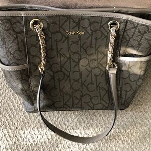 Calvin Klein Black Monogram Tote
